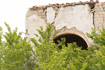 Demolished building, ready for demolition