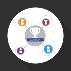 Social media design. Multimedia icon. White background , vector