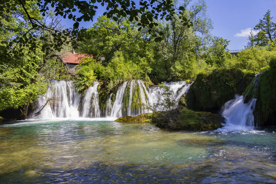 Beautiful nature and waterfalls  in village of Rastoke, Croatia