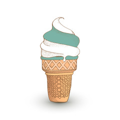 Hand drawn ice cream. Vector
