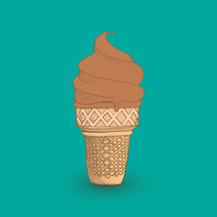 Hand drawn ice cream. Vector