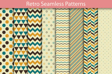 Retro patterns - seamless vector collection.