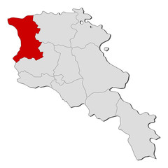 Map - Armenia, Shirak
