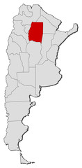 Map - Argentina, Santiago del Estero
