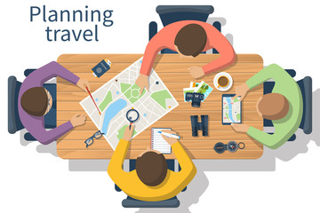 Travel planning, vector