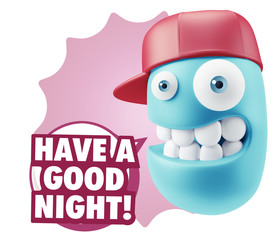 3d Illustration Laughing Character Emoji Expression saying Have