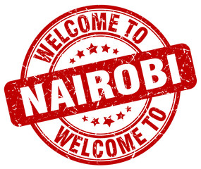welcome to Nairobi red round vintage stamp