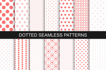 Seamless patterns with circles and dots.