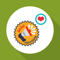 Social Advertising design. Media icon. White background , vector