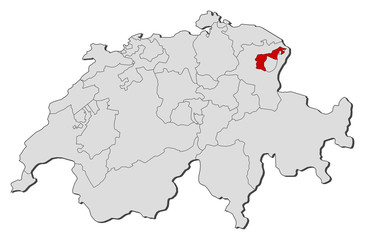 Map - Swizerland, Appenzell Ausserrhoden