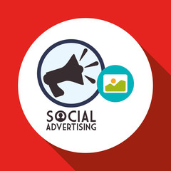 Social Advertising design. Media icon. White background , vector