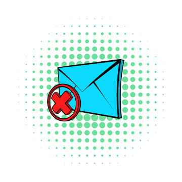 Undeliverable e-mail icon, pop-art style