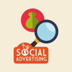 Social Advertising design. Media icon. White background , vector