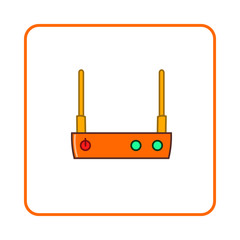 Modem icon, simple style