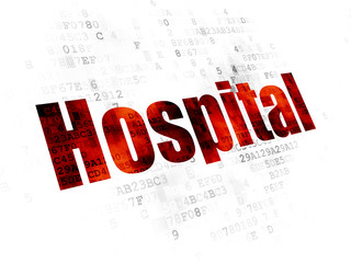 Medicine concept: Hospital on Digital background