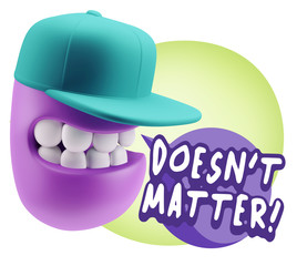 3d Rendering Smile Character Emoticon Expression saying It Doesn