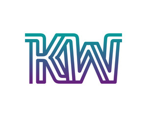 KW lines letter logo