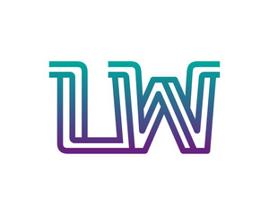 LW lines letter logo