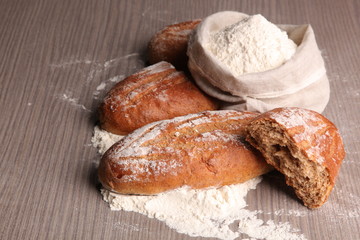 bread and flour in the bag