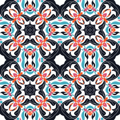 Mexican stylized talavera tiles seamless pattern. Background for design and fashion. Arabic, Indian patterns