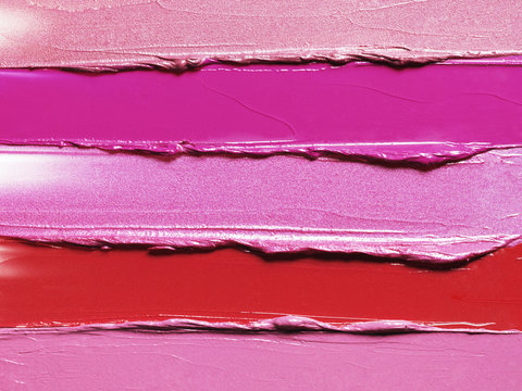 Smeared lipsticks creating a texture