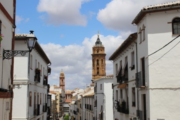 Fototapeta na wymiar Típica calle andaluza en Antequera, Málaga 