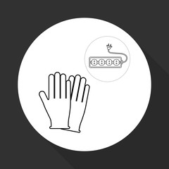 Under construction design. supplies icon. glove illustration