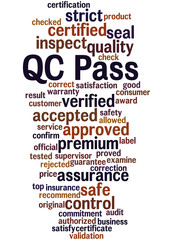 Obraz premium QC pass, word cloud concept 6