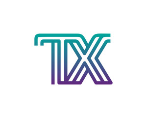 TX lines letter logo