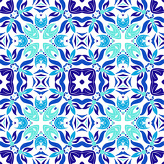 Mexican stylized talavera tiles seamless pattern. Background for design and fashion. Arabic, Indian patterns