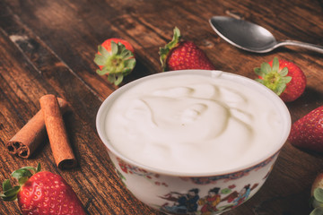 Yogurt in the bowl