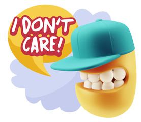 3d Illustration Laughing Character Emoji Expression saying I Don