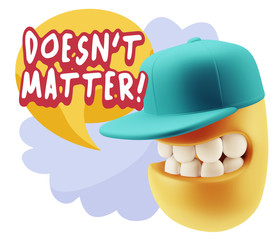 3d Rendering Smile Character Emoticon Expression saying It Doesn