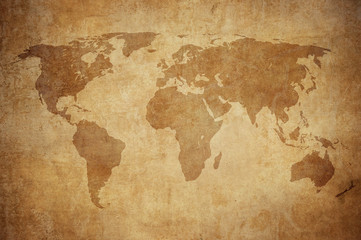 Obraz premium mapa grunge świata