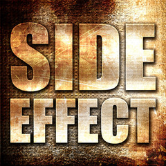 side effect, 3D rendering, metal text on rust background