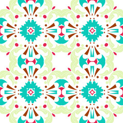 Mexican stylized talavera tiles seamless pattern. Background for design and fashion. Arabic, Indian patterns