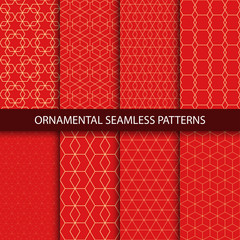 Collection of luxury seamless ornamental patterns. 