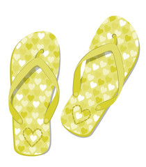 Sandal, flip-flop for beach - illustration