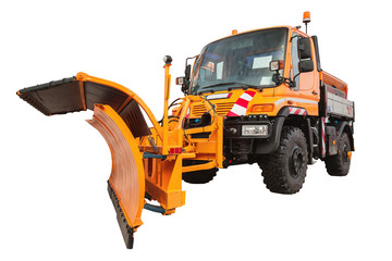 Snow plow removal machine isolated with clipping path