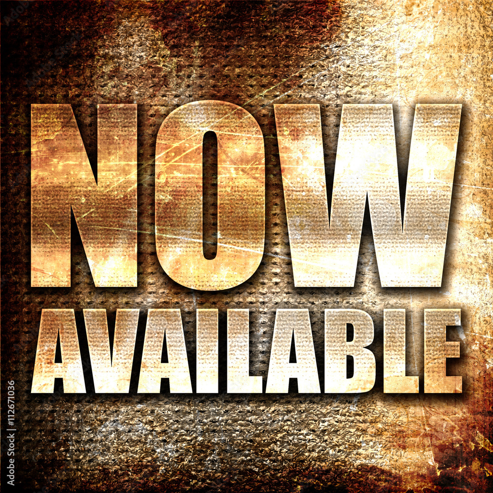 Poster now available, 3d rendering, metal text on rust background