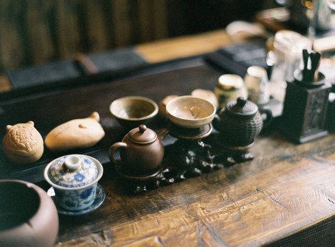 Chinese pots in a row 