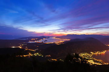 Kotor Bay on sunset - Montenegro