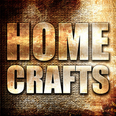 home crafts, 3D rendering, metal text on rust background