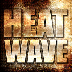 heatwave, 3D rendering, metal text on rust background