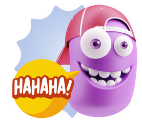 3d Illustration Laughing Character Emoji Expression saying Hahah