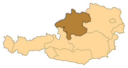 Map - Austria, Upper Austria