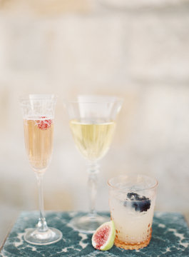 Wine Glasses at Wedding Reception