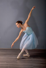 young ballerina in ballet pose classical dance - obrazy, fototapety, plakaty