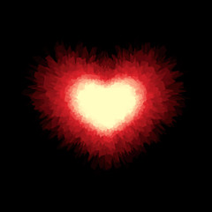 Abstract layered heart.Vector illustration.
