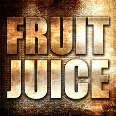 fruit juice, 3D rendering, metal text on rust background